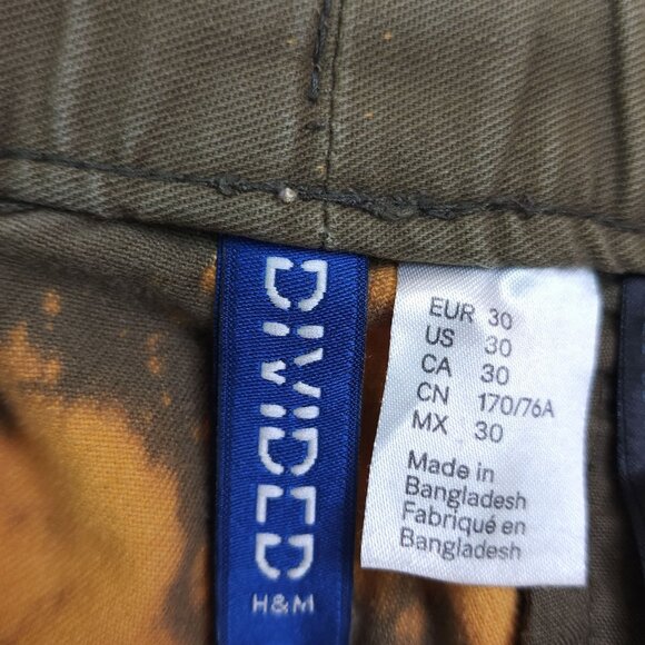 H&M Divided Mens Jogger Pants Size 30 Brown & Orange Tie-Dye Cotton Blend - Picture 3 of 8